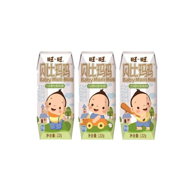 旺旺贝比玛玛风味发酵乳营养早餐学生酸奶冲调整箱132g*12瓶