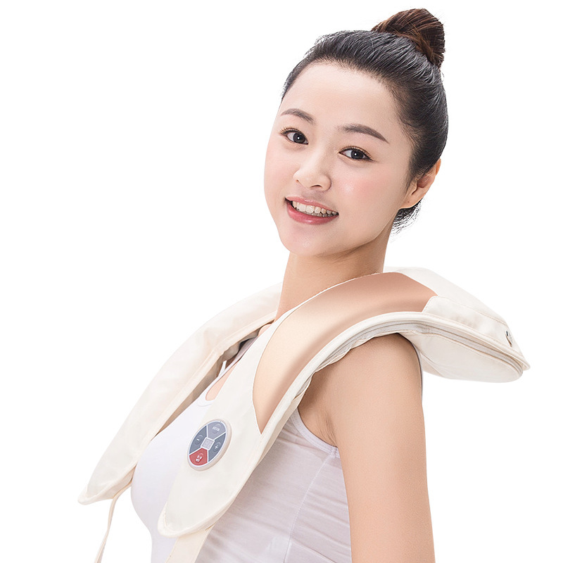 佳仁(JARE)按摩披肩多功能肩颈按摩器颈部腰部肩部脖子家用捶打敲打电动颈椎加热 JR-688-9D 金色