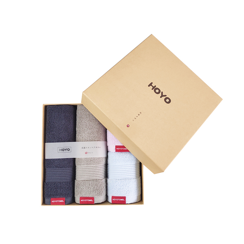 HOYO 抗菌毛巾家庭四件套26*26*8cm 7256 LN 青灰色
