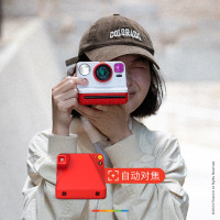 宝丽来(Polaroid)NowGen2一次即时成像拍立得复古相机生日礼物 红色相机+i-Type白框彩色相纸 (8张)