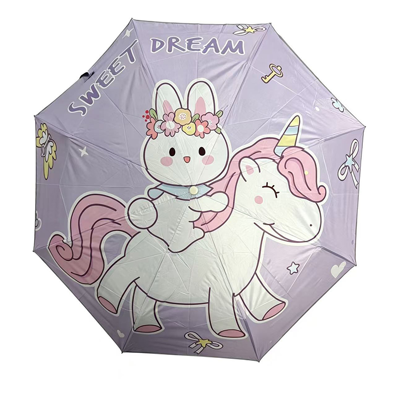 心梦同行 自动雨伞卡通折叠儿童遮阳晴雨伞 1414/把高清大图