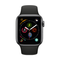 Apple Watch Series4 智能手表 GPS 44mm 深空灰色铝金属表壳搭配黑色运动型表带