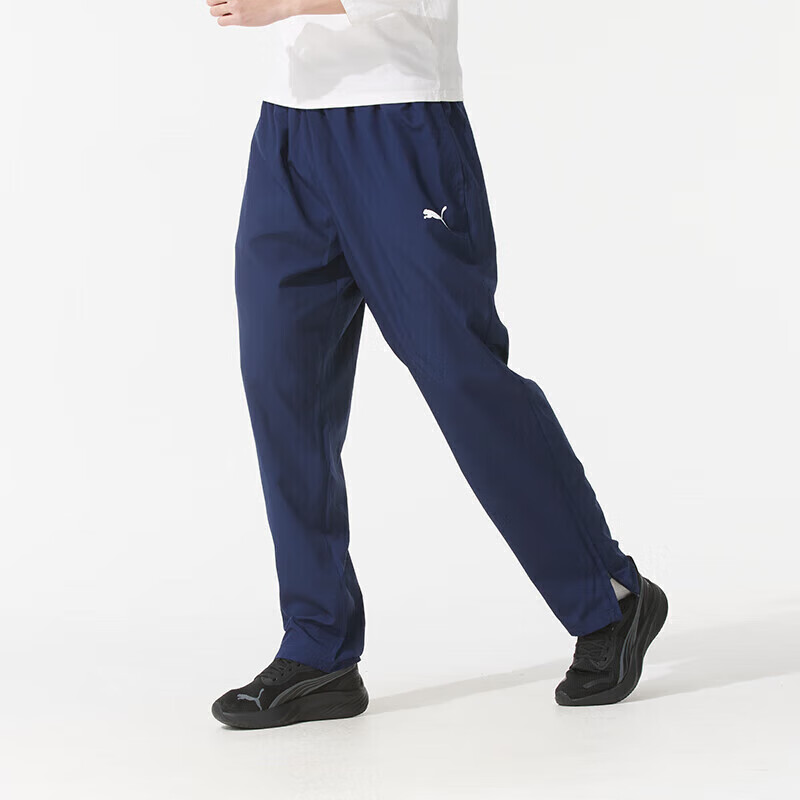 彪马(PUMA)男裤新款运动裤户外时尚跑步健身舒适透气休闲梭织长裤685639-06 ZP 657327-06/粗呢蓝 M