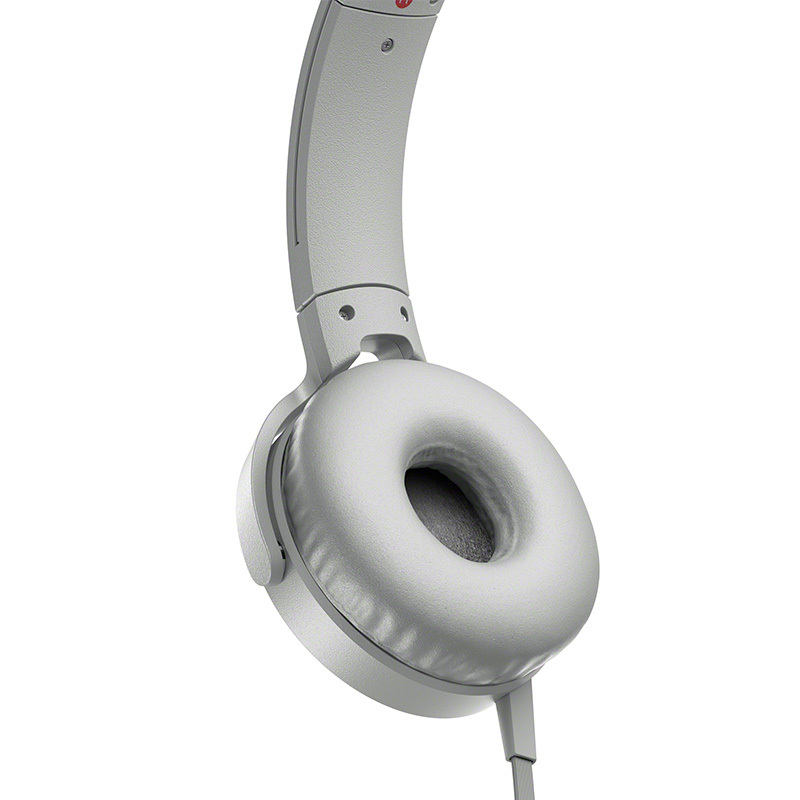 索尼(SONY)MDR-XB550AP 重低音立体声免提通话耳机 头戴式 灰白色