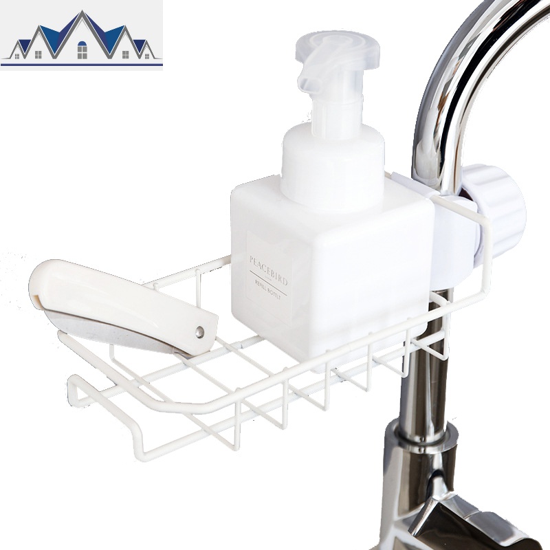 不锈钢水龙头置物架抹布沥水架家用厨房免打孔水收纳架神器_72高清大图