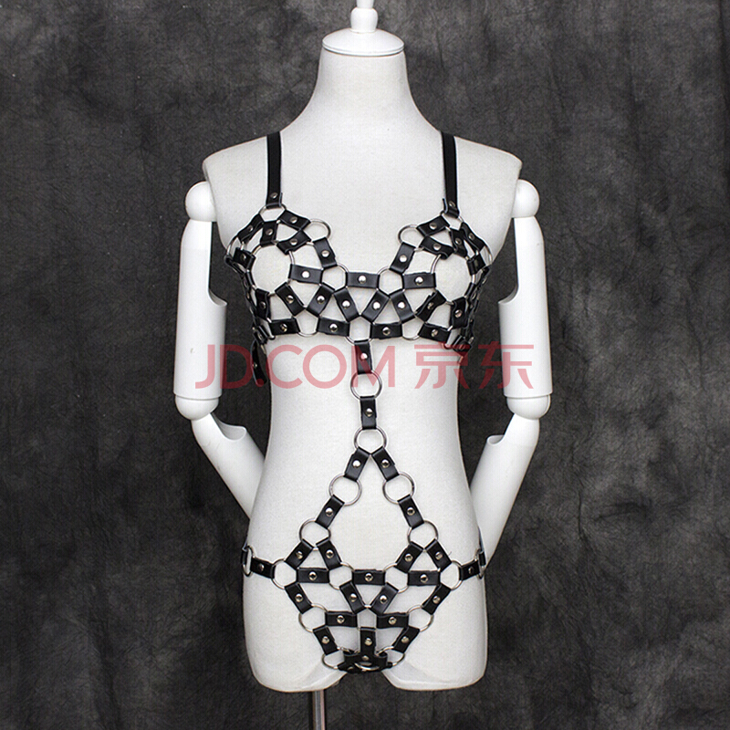 桃色缘 乳房束缚下体捆绑乳紧缚衣背手限制皮革衣 sm情趣用品男女用器具SM私密调教另类夫妻调情内衣 金属皮革束缚衣