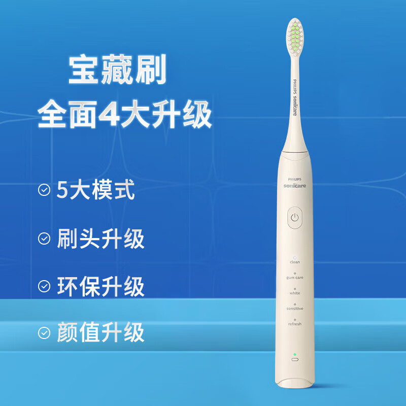 飞利浦PHILIPS电动牙刷 5效宝藏刷白色HX3331冲牙器粉色高清大图