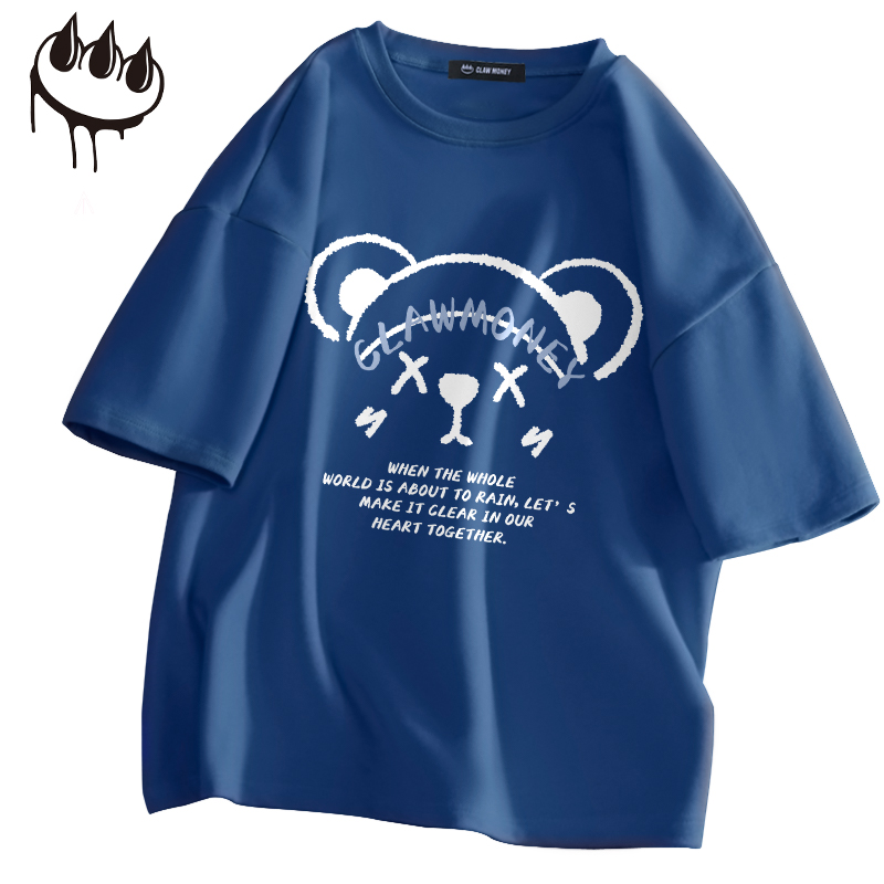 clawmoney短袖t恤女宽松纯棉盐系上衣2022新款夏设计感小众半袖参数