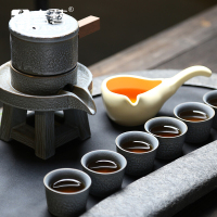 言艺(yanyi) 陶瓷功夫茶具套装 懒人半自动自流水功夫冲茶器-时来运转灰礼盒装