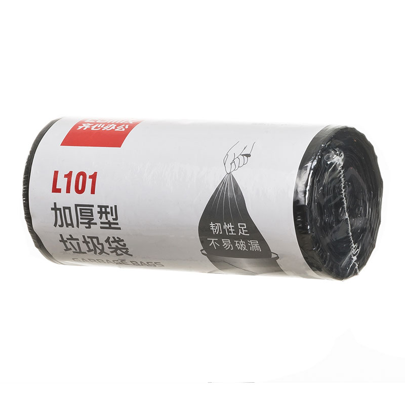 齐心L101 加厚垃圾袋30个装45*50cm 黑高清大图