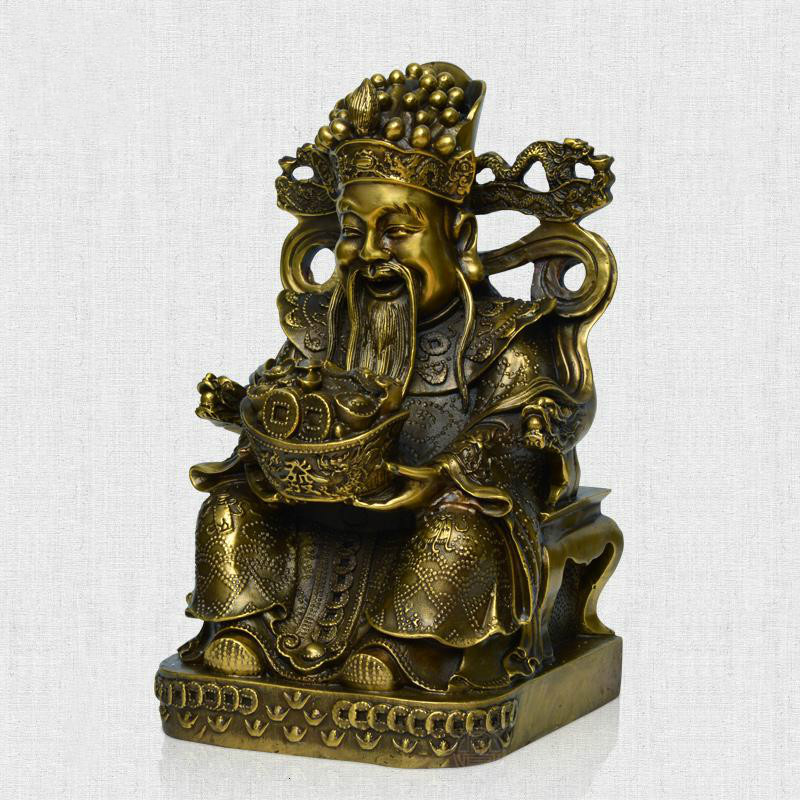 家柏饰(CORATED)佛像家居供奉文爷铜像大号店铺乔迁开业礼品 8号新擦黑高清大图