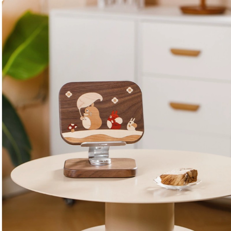 龙猫平板支架 实木桌面手机支架 SJJ-PB