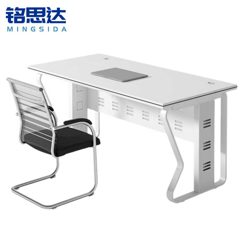 铭思达屏风办公桌单人位含椅套高清大图