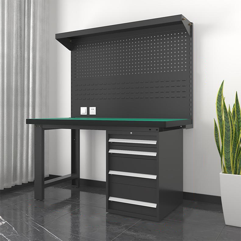 鑫金虎 防静电工作台车间流水线操作台工厂维修检验桌重型钳工台 偏四抽+双挂板1.5m高清大图