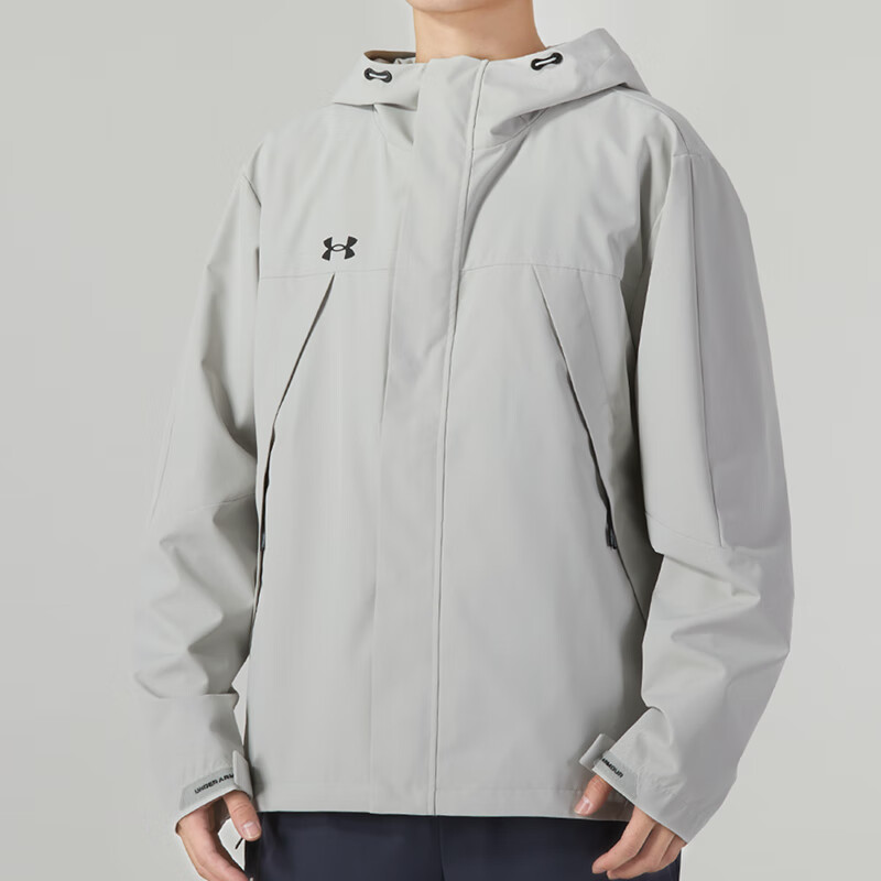 安德玛(Under Armour)UA运动外套男装新款户外连帽梭织训练健身衣夹克23600401-009 ZP高清大图