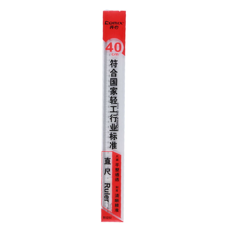 齐心 B3252 精准刻度直尺 40cm 透明
