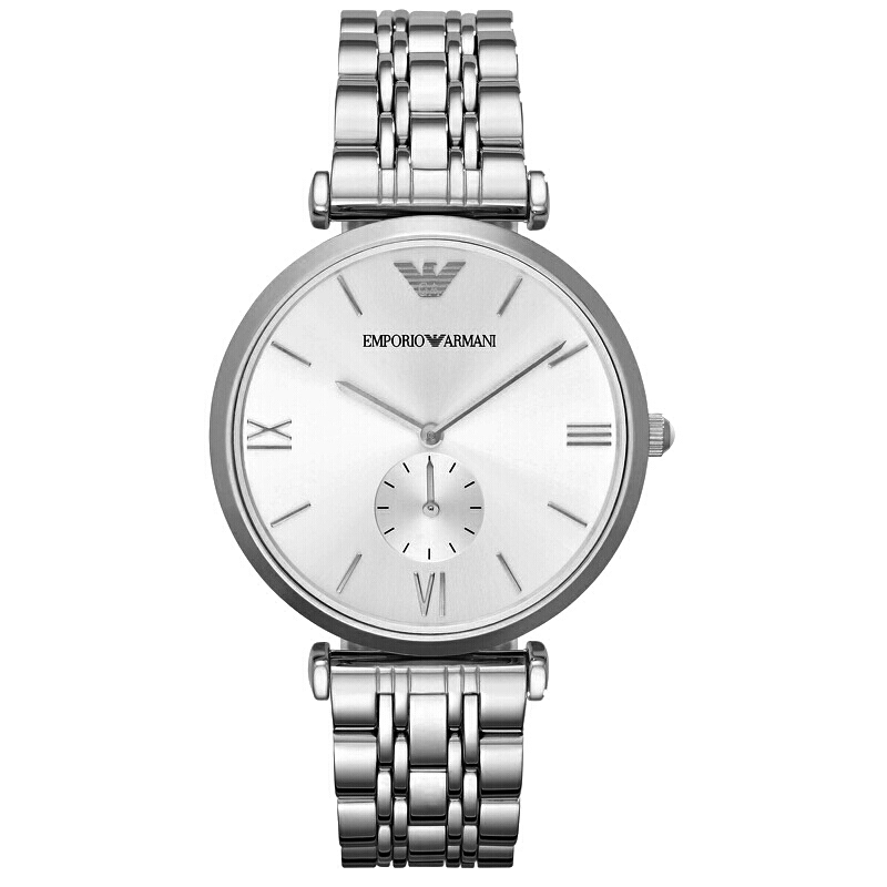 阿玛尼armani男士手表钢制表带时尚欧美表商务办公男士石英表ar1819送