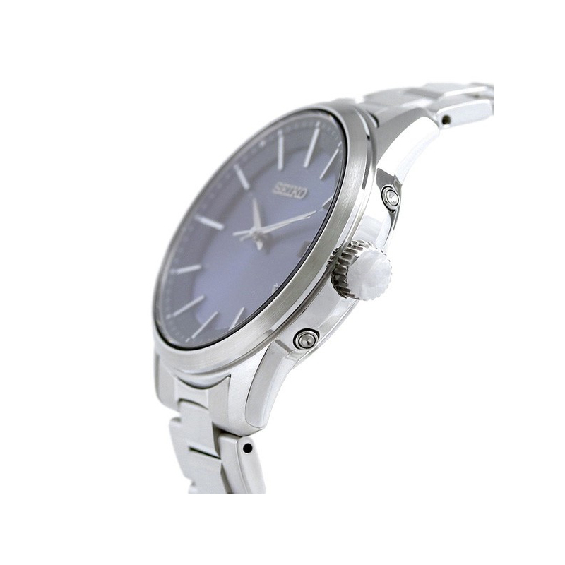 精工(SEIKO)SELECTION系列SBTM253光动能男表四局电波接收蓝宝石镜面不锈钢材质防水日韩品牌男士石英表