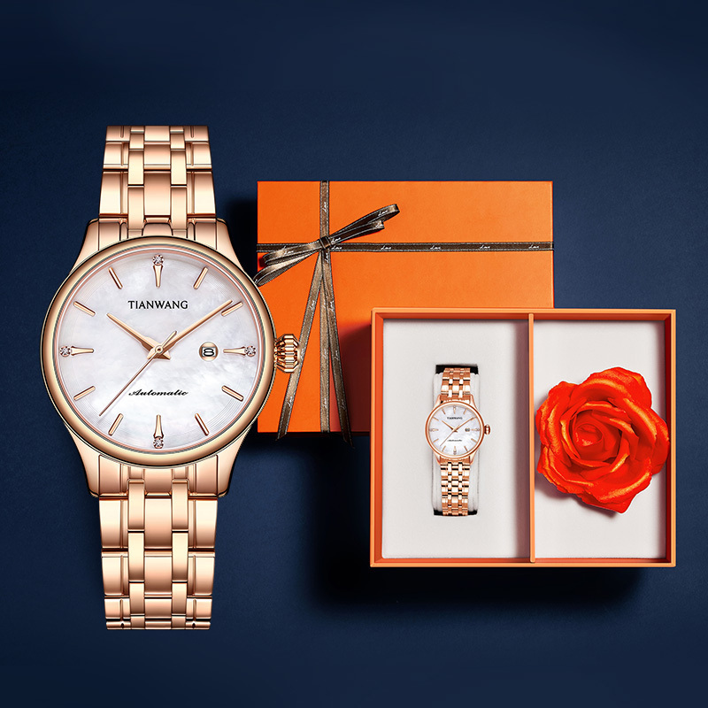 天王表tianwang手表女表新品小绿表极光贝母表时尚潮流机械表女士手表