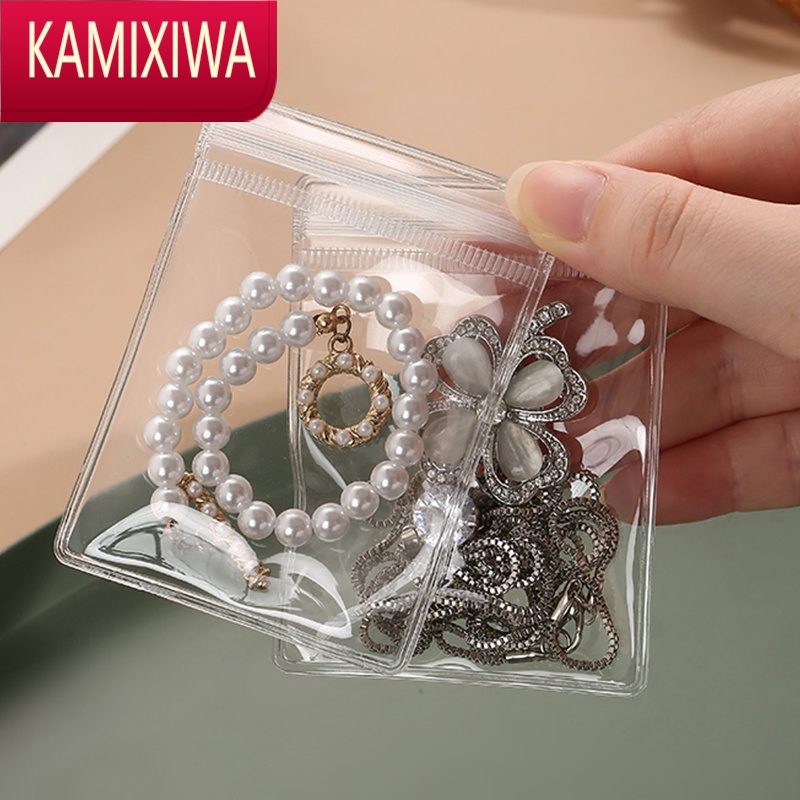 KAMIXIWA防氧化首饰收纳袋自封透明pvc袋子首饰收纳袋密封珠宝耳饰饰品袋首饰袋