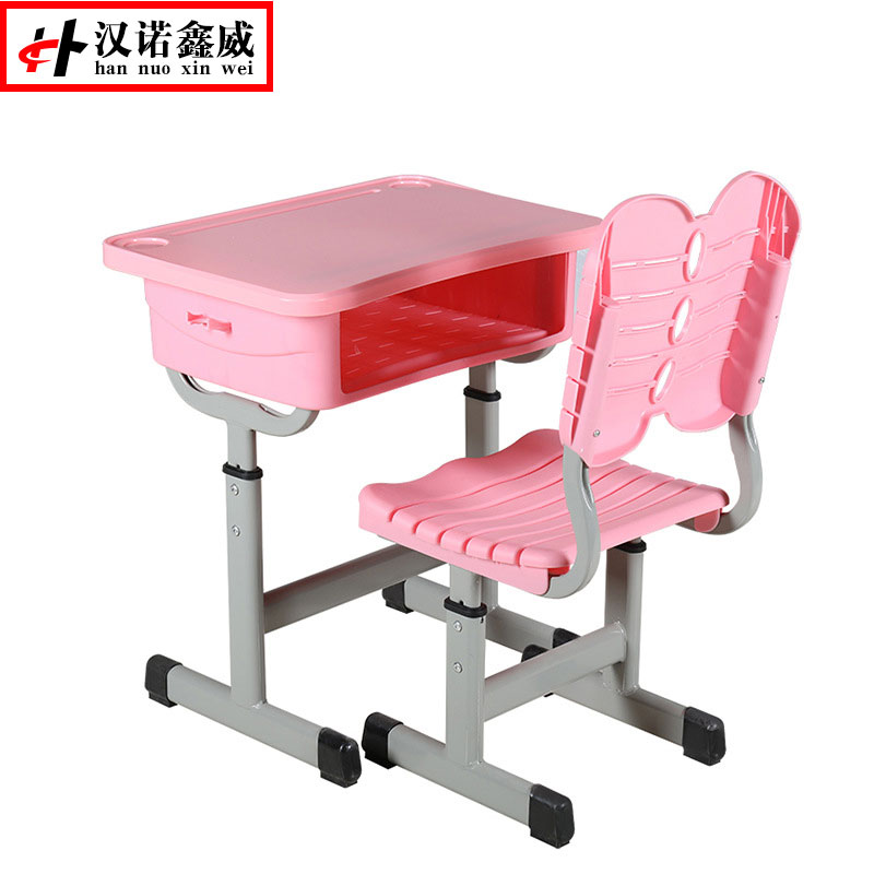 汉诺鑫威中小学生培训补习班学习桌学校写字桌套管升降塑钢课桌椅高清大图