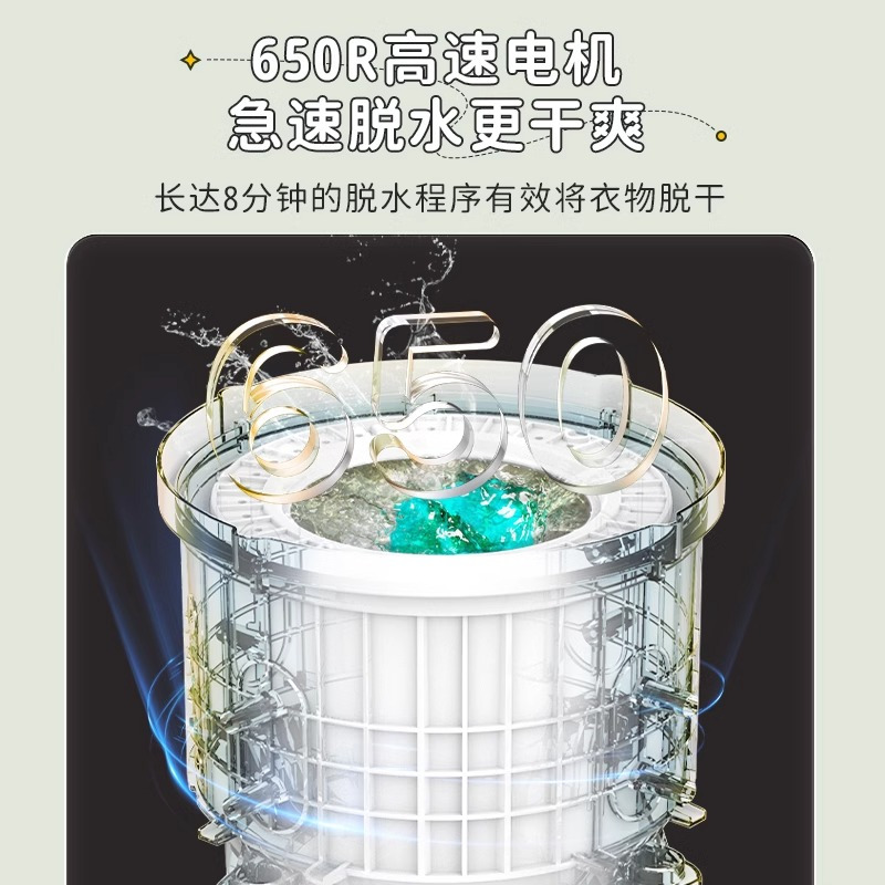 小鸭全自动0.7公斤洗脱一体 小型桌面款内衣内裤袜子 轻松洗 (高温煮洗杀菌除螨|一键脱水)高清大图