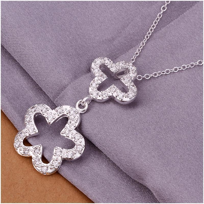 N347 Women Silver Necklace 镀925纯银女项链日韩版锁骨链潮人送女朋友七夕情人节礼物