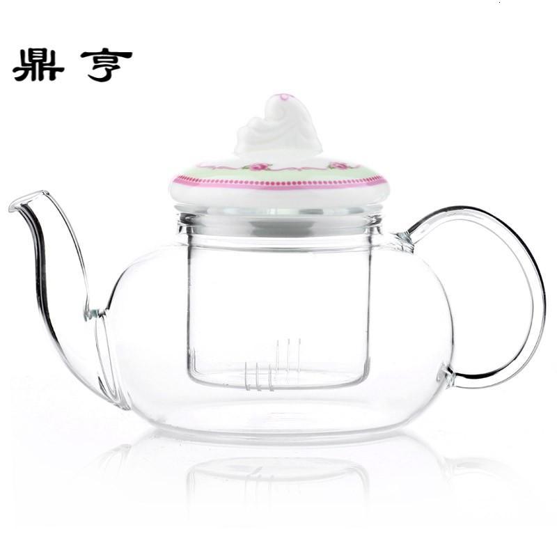 鼎亨陶瓷玻璃花茶具套装花茶壶陶瓷过滤茶具花果茶加热壶整套花茶