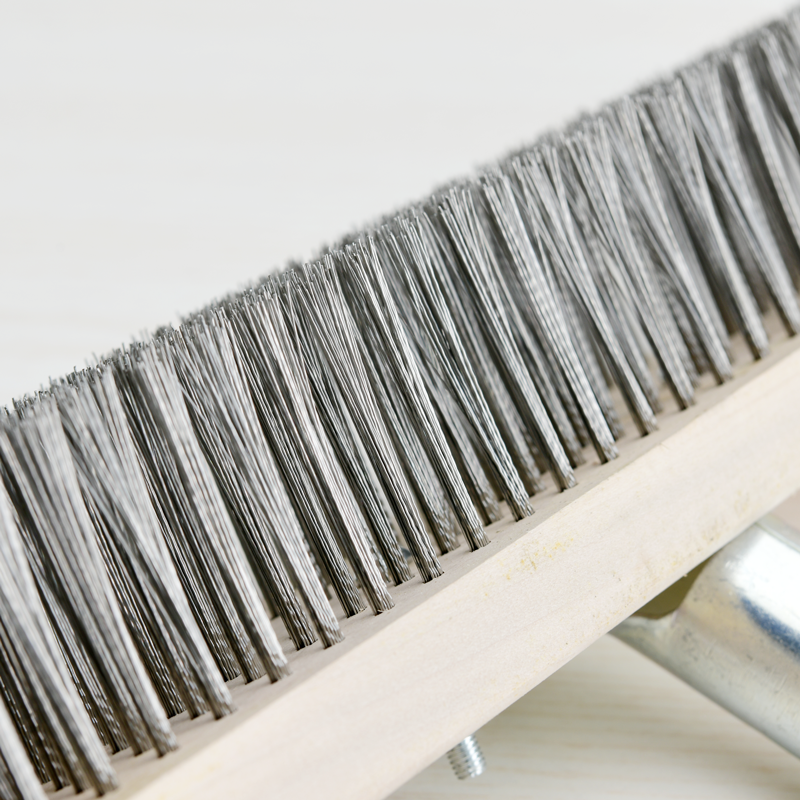 20厘米镀铜钢丝刷头长柄不锈钢刷地刷子家用地板刷硬钢丝长把洗地钢丝