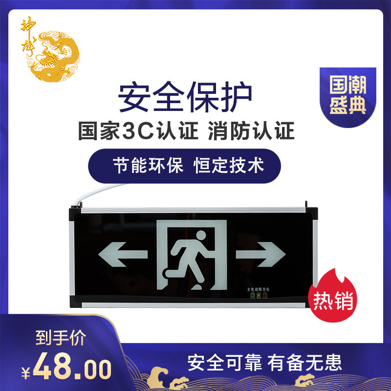 神龙 疏散指示灯 安全出口灯双面单箭头 KX-BLZD-I 2LRE2W