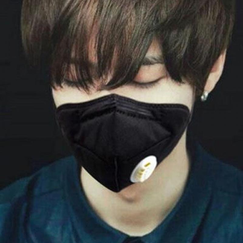 鹿晗网红明星同款口罩黑色防尘透气男口罩女学生韩秋冬款防雾霾