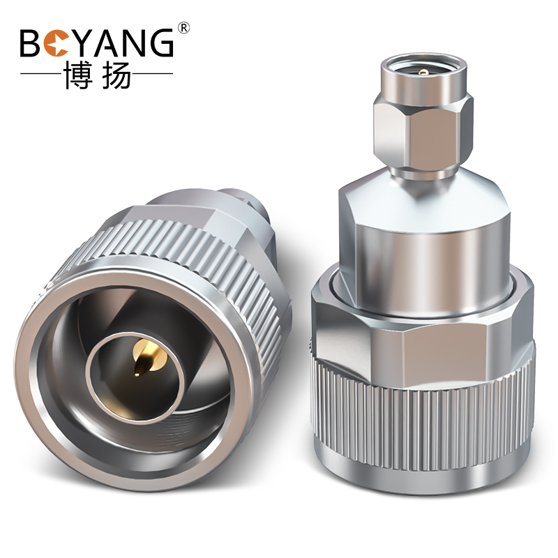博扬 高频同轴转接器50欧 DC-18G 不锈钢 RF射频微波连接器 N公转SMA公转换器 BY-N/SMA-JJG