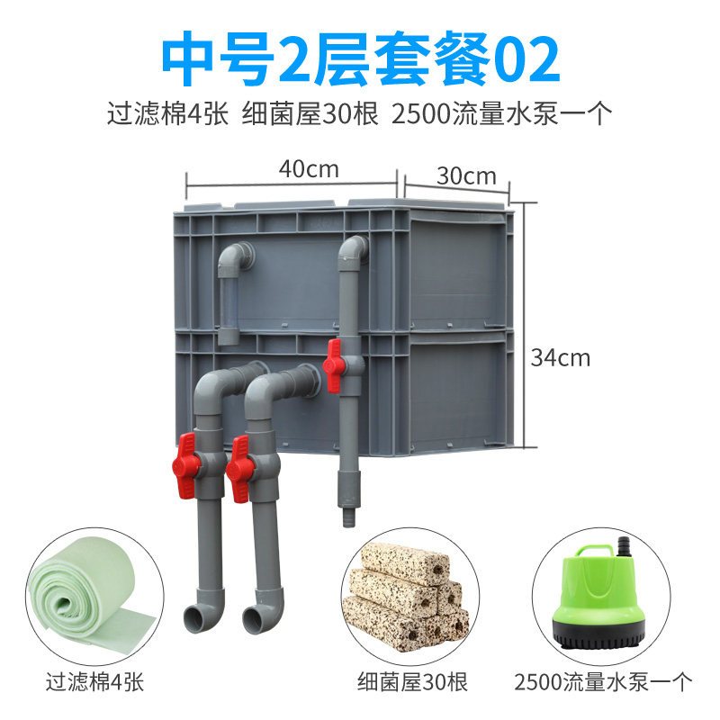 鱼缸过滤盒庭院鱼池水循环系统周转箱过滤箱上过滤自制滴流盒 diy