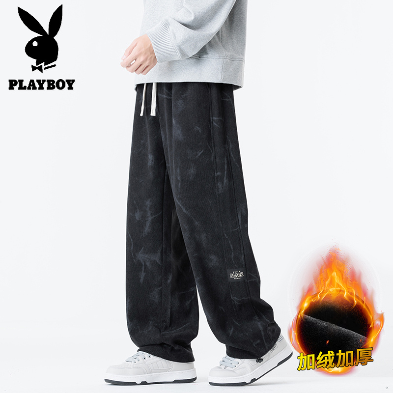 花花公子秋冬新款学生潮牌灯芯绒休闲裤高清大图