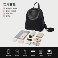金狐狸双肩包女2022新款百搭牛皮妈咪包时尚休闲真皮书包通勤背包
