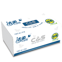 洁柔(C&S)抽纸 布艺圆点系列 二层180抽*24包M中号(整箱销售)抽取式纸巾卫生纸擦手纸面巾纸餐巾纸