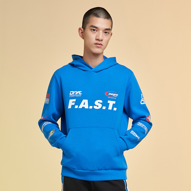 361运动卫衣男加厚套头圆领连帽长袖印花舒适上衣