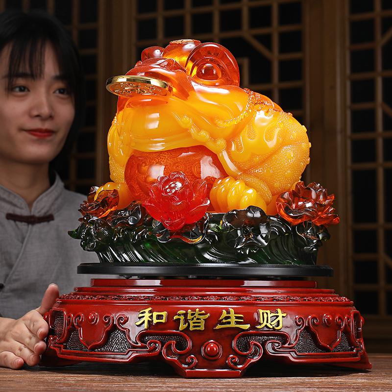 美帮汇金蟾摆件店铺饭店开业礼品办公室家居摆件物三足金蝉高清大图