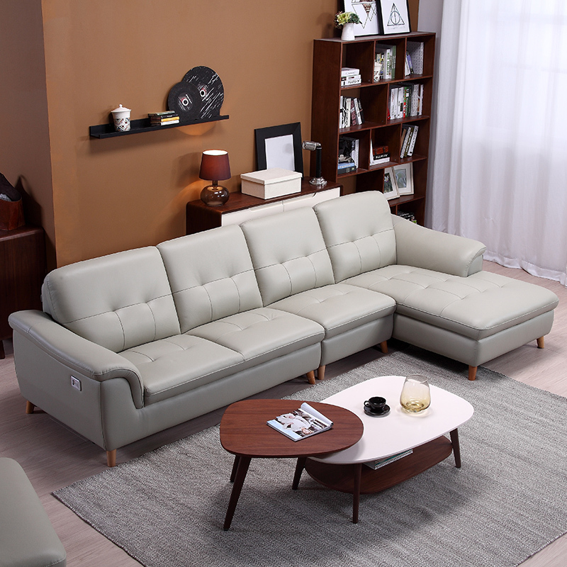 左右沙发北欧现代简约真皮沙发客厅头层牛皮艺贵妃转角沙发组合家具大