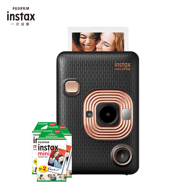 [数模来袭]富士(FUJIFILM)instax mini LiPlay典雅黑 立拍立得胶片相机 套餐四(含60张相纸)