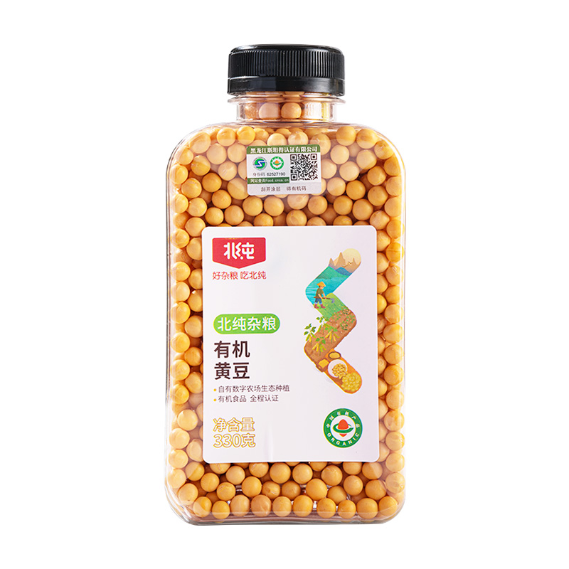 北纯黄豆豆香浓郁黄润饱满口感细腻无豆腥味有机瓶装330g