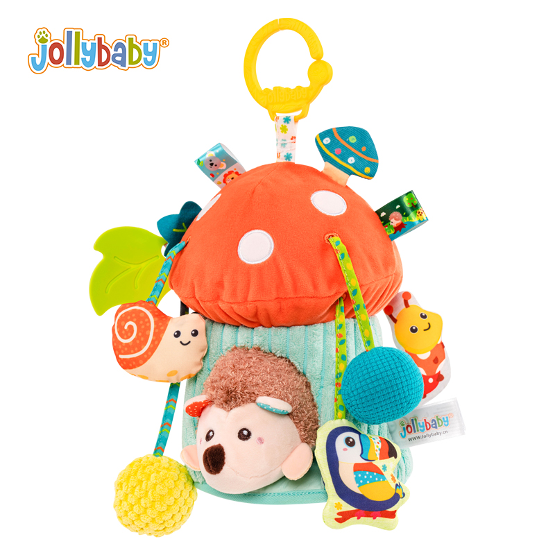 jollybaby婴幼儿抽抽拉拉乐玩具手部精细推车挂件摇铃宝宝安1663 刺猬蘑菇屋拉震拉拉乐