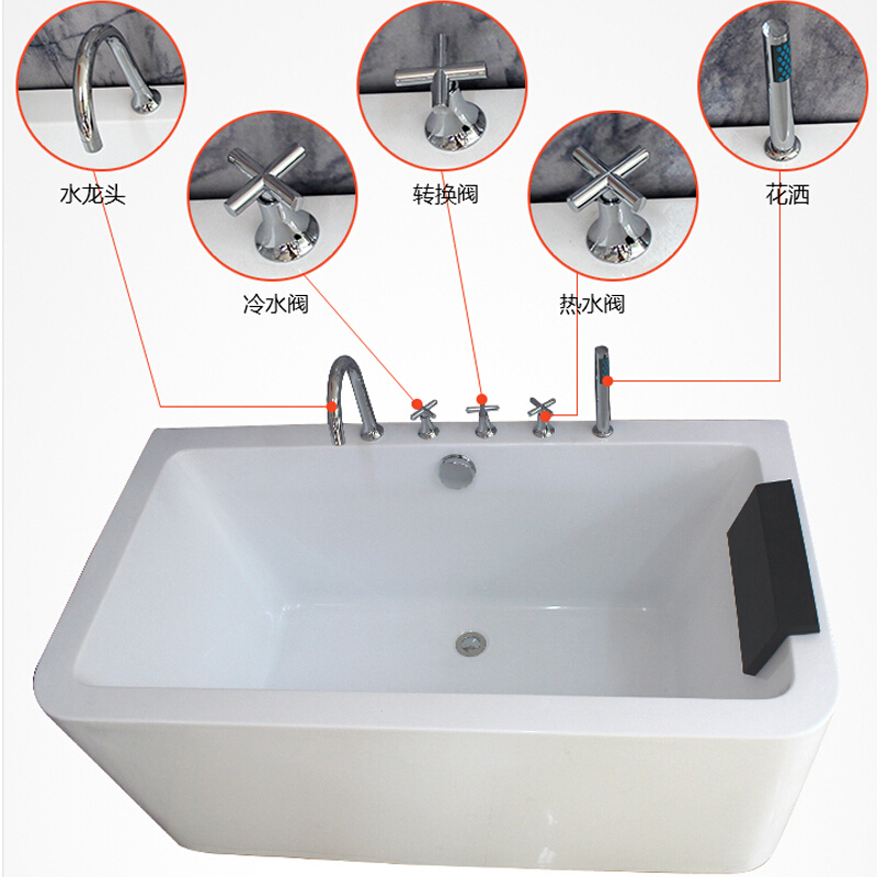 独立式亚克力浴缸小户型家用情侣三裙边无缝冲浪按摩恒温加热波迷娜BOMINA