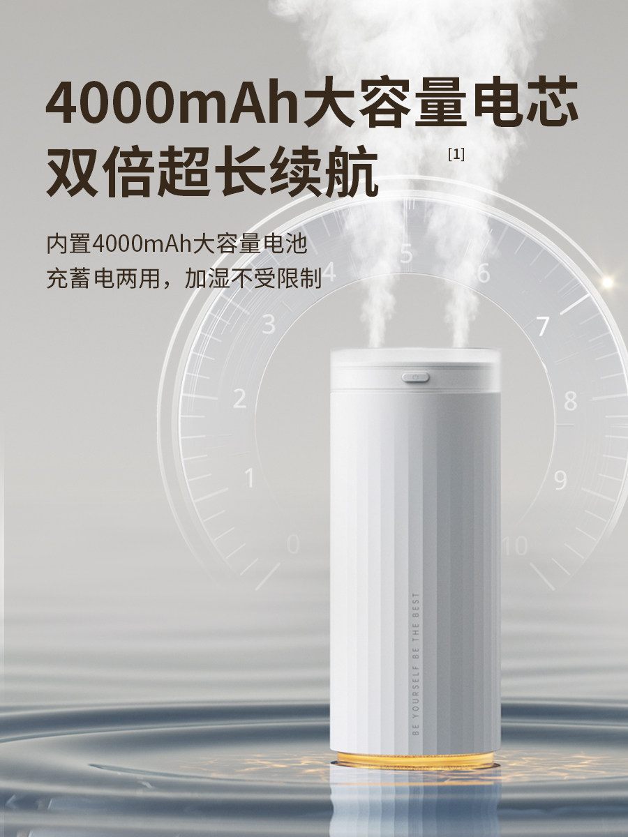 几素加湿器小型办公室桌面卧室宿舍学生家用迷你便携usb充电车载空气香薰机汽车用喷雾孕妇婴儿补水网红轻音高清大图