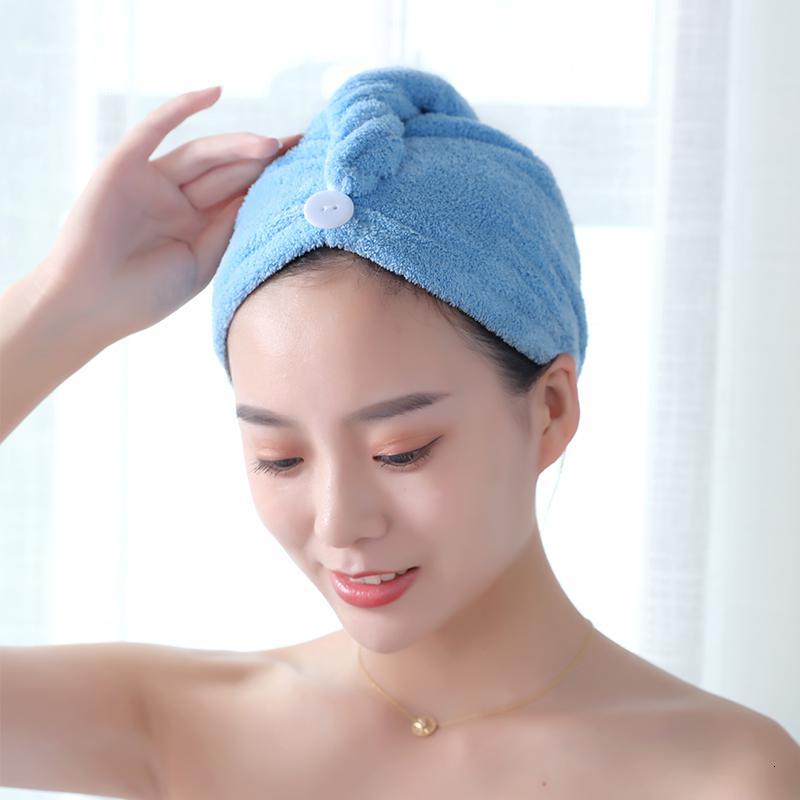 干发帽女吸水速干擦头发毛巾加厚包头巾长发可爱浴帽干发巾 三维工匠 紫色+蓝色(2个装)