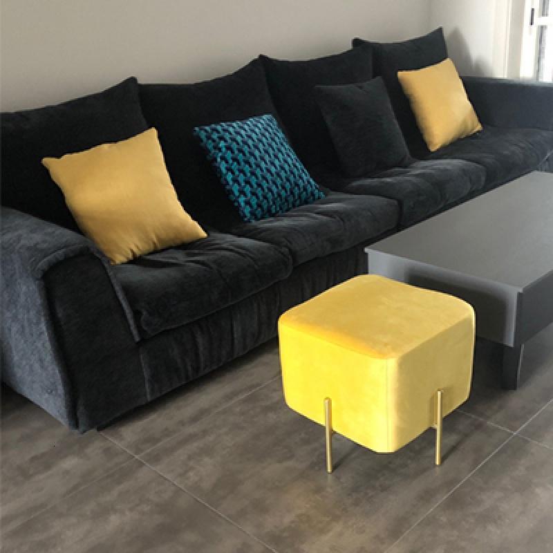 森美人北欧布艺沙发脚踏凳家用单个小沙发客厅方踏脚蹬方塌搁脚凳换鞋