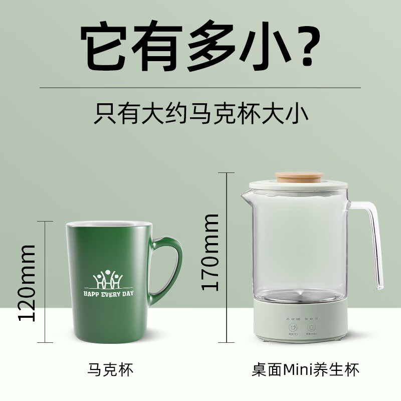磨客(MOKKOM) 玻璃养生杯 豆蔻绿MK-389G高清大图