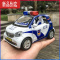 真智力儿童警车玩具合金小汽车110警察车模K开门迷你公安回力车男孩玩具惯性玩具