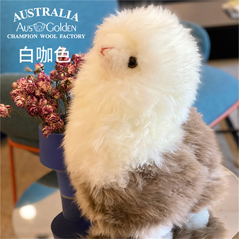 AusGolden苏蕊长毛羊驼公仔澳洲天然皮毛一体可爱卡通羊驼玩偶高清大图