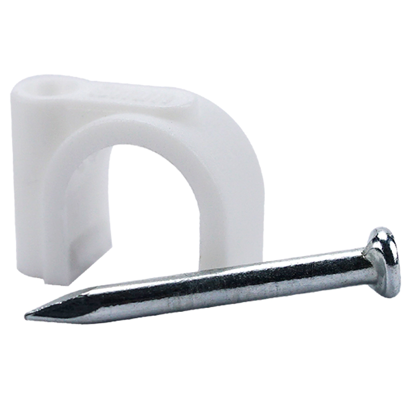 佰纳瑞(BAINARUI)BR-D16Y 16mm 圆形钢钉线卡线缆卡钉理线器 (100颗/包)